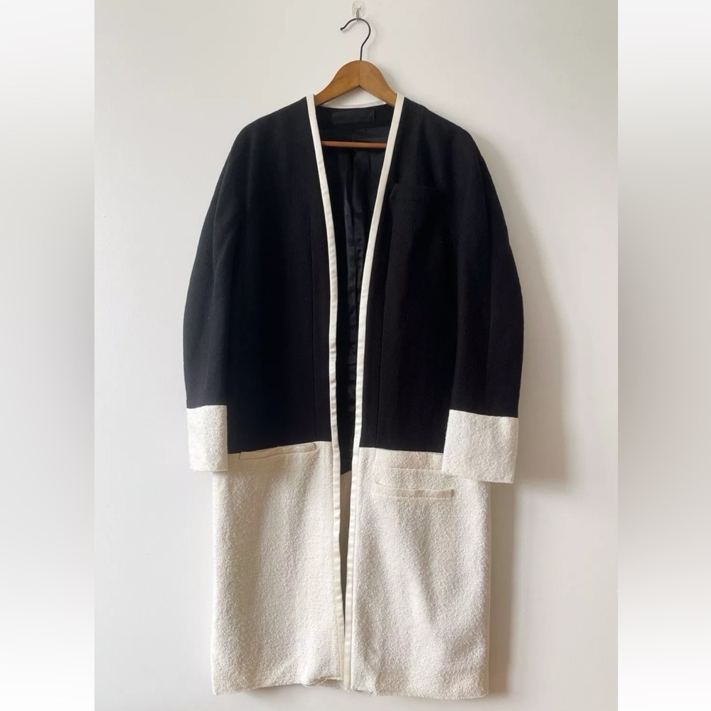 HAIDER ACKERMANN Bicolor Jacket 36 Monochromatic Black White